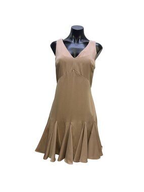 NWT Trina Turk Champagne Sleeveless V-Neck Dress Size 8